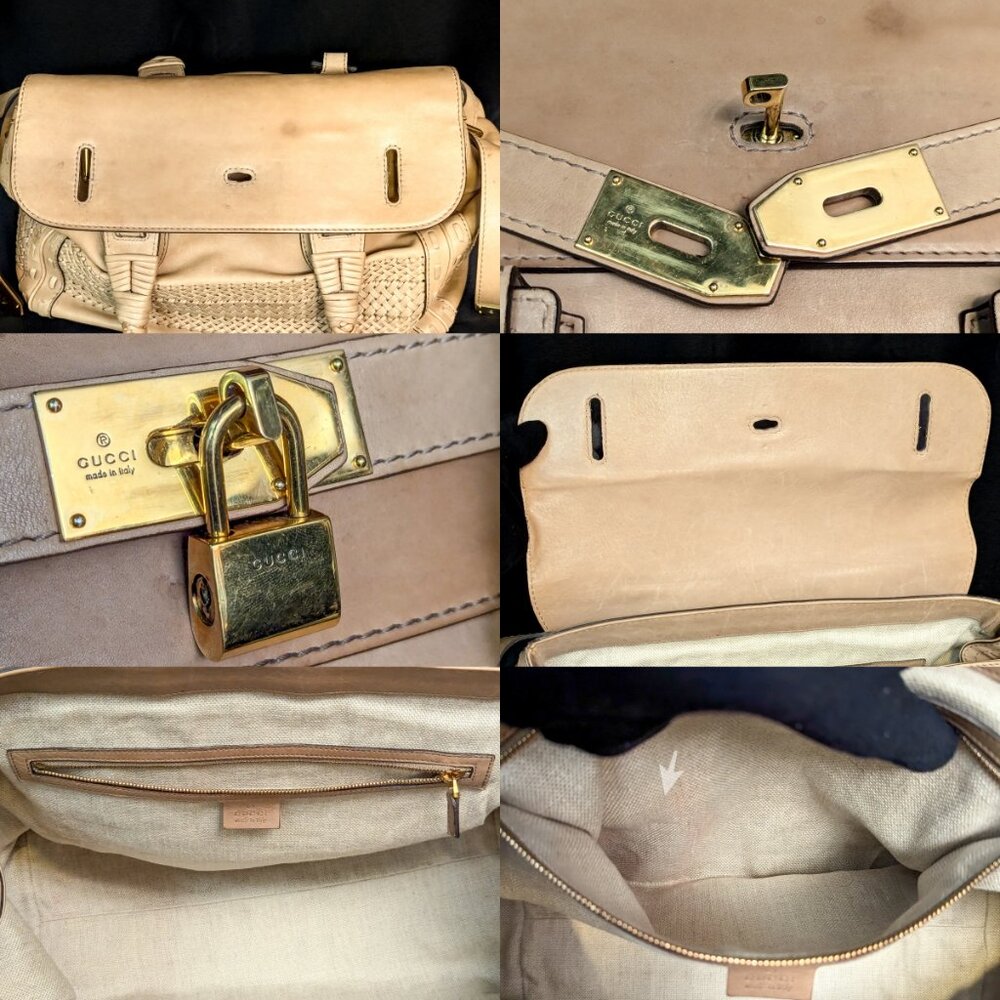 GUCCI Limited Edition Handmade Natural Leather Bag Large - UNICORN ALERT! - Picture 8 of 15
